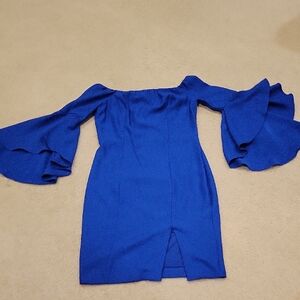 VENUS Royal Blue Long Sleeve Dress